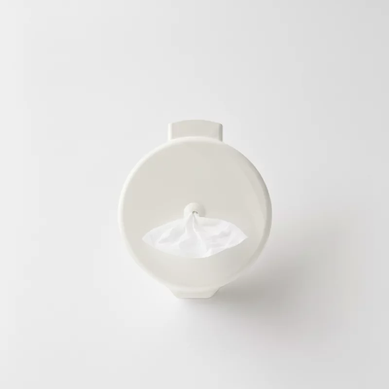 Toiletroldisp.center feed white smoke