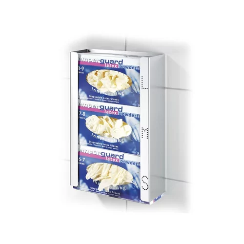 Dispenser trio v.wegwerphandschoenen rvs