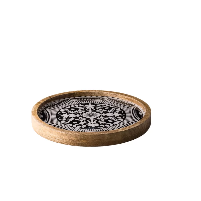 Plate Marrakech mangowood black 25 cm