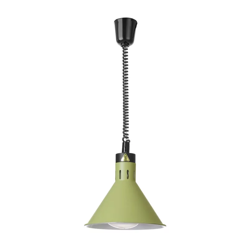 Rise and fall heat lamp, conical