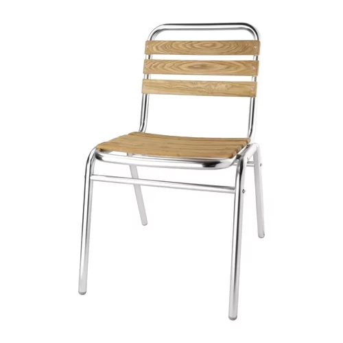 Chaises bistro frÃªne et aluminium Bolero (Lot de 4)