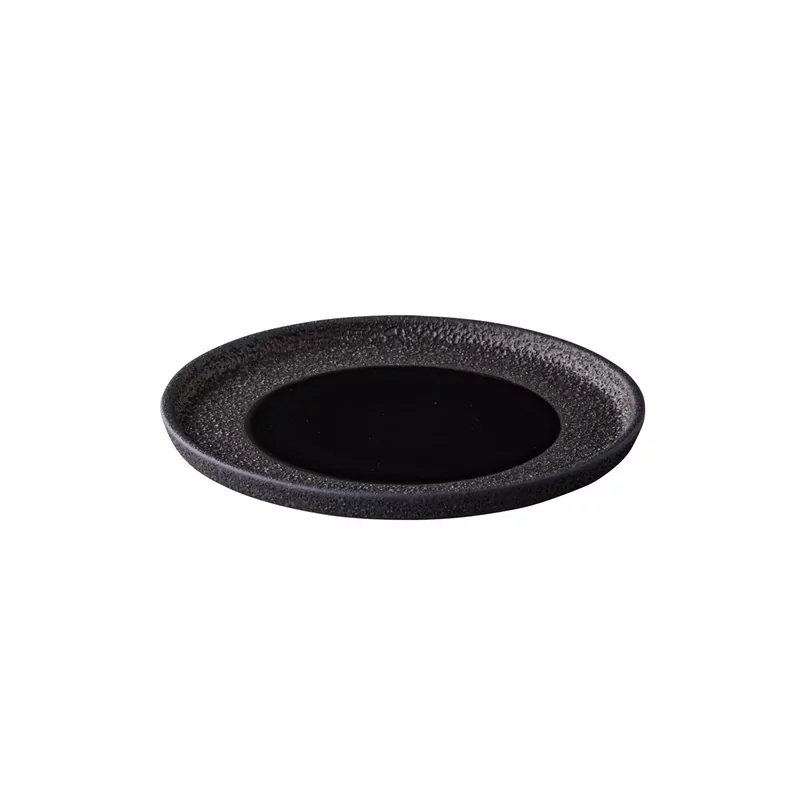 Vulcanic bord zwart M 22 cm