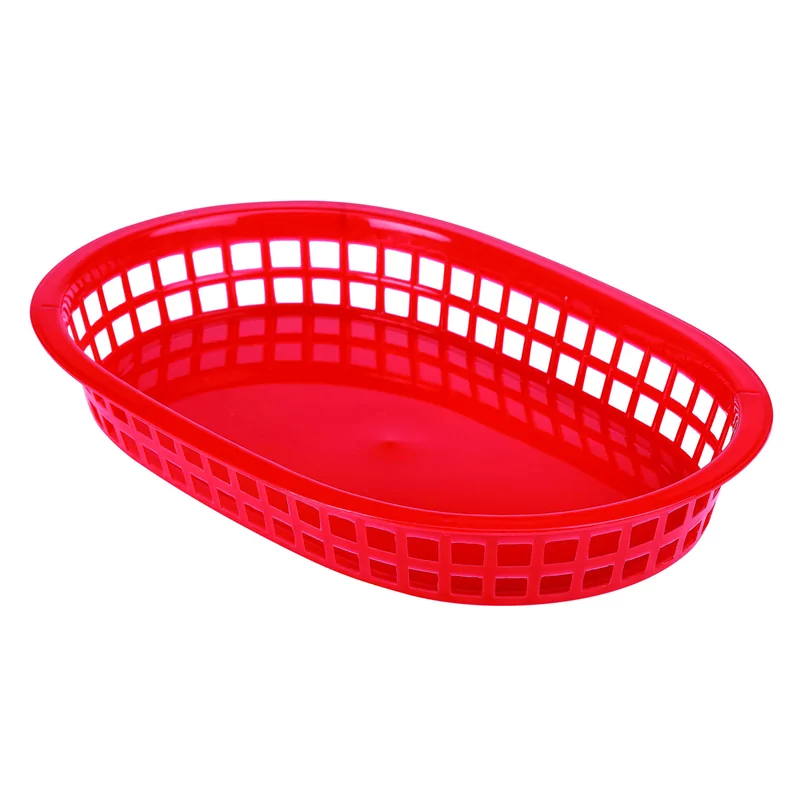 Food basket oval red Ø26,7 x 17 x 3,5 cm