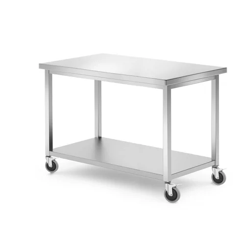Mobile table, with shelf – screwed