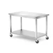 Table de travail mobile, avec étagère – vissée