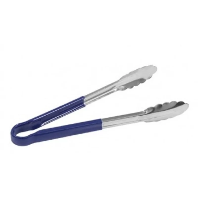 Tang inox silicone handvat blauw L250xB40mm
