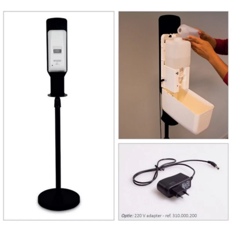 Colonne desinf.des mains+no touch disp.