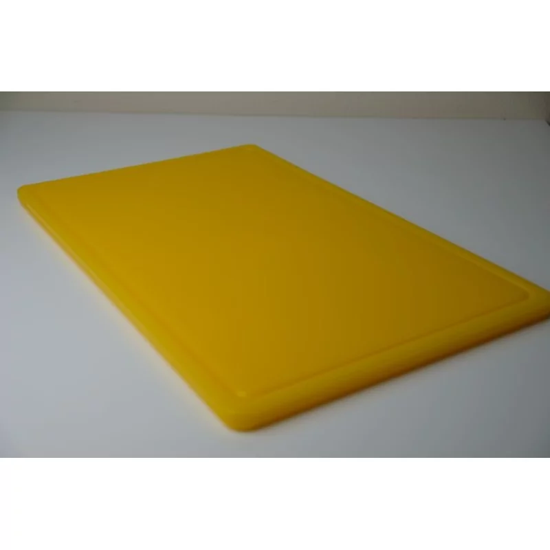 Snijplank HDPE met sapgeul geel L530xB325xH15mm