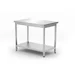 Central table with shelf  – bolted, depth 600 mm