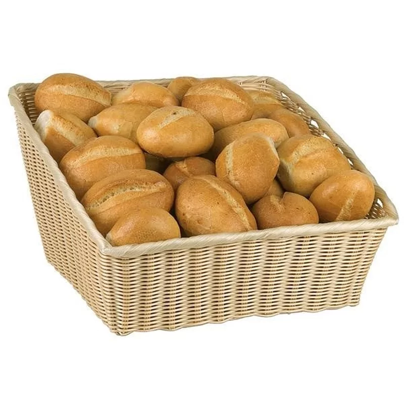 Panier à pain poly-rattan nature 43x38 cm H 25 cm