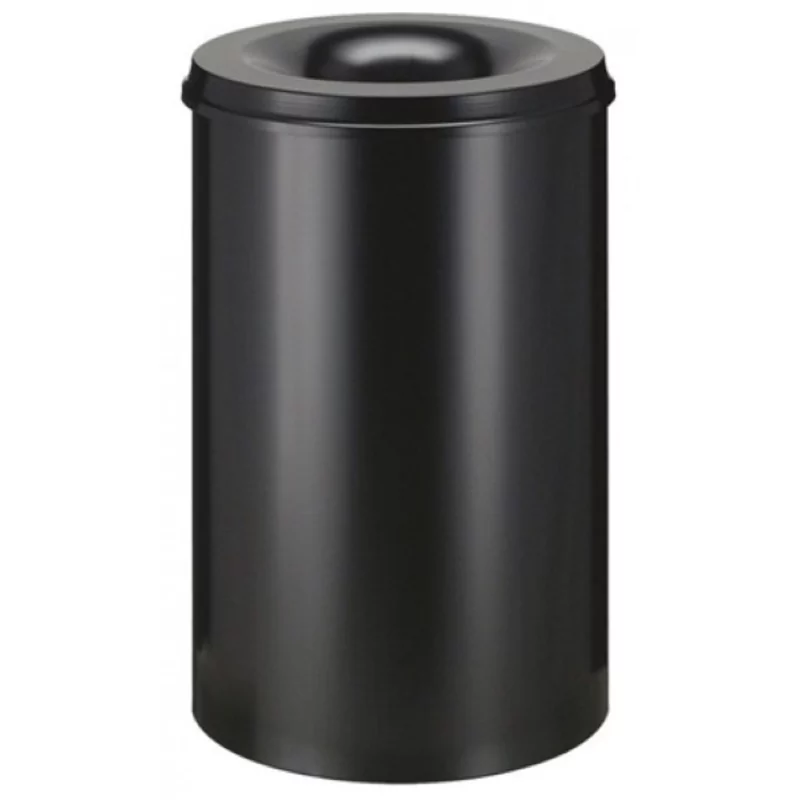 Poubelle métallique antifeu noir L335mmxH625mm 50L