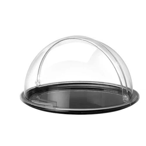 Roll-top display tray, round
