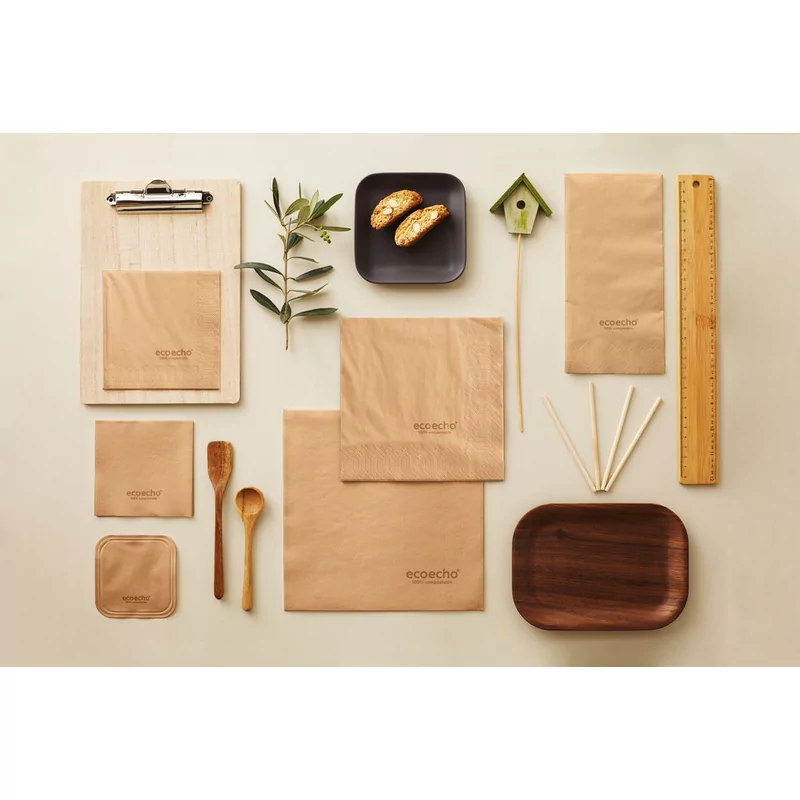 Napkins natural brown 24x24cm 2ply 8x300 pcs