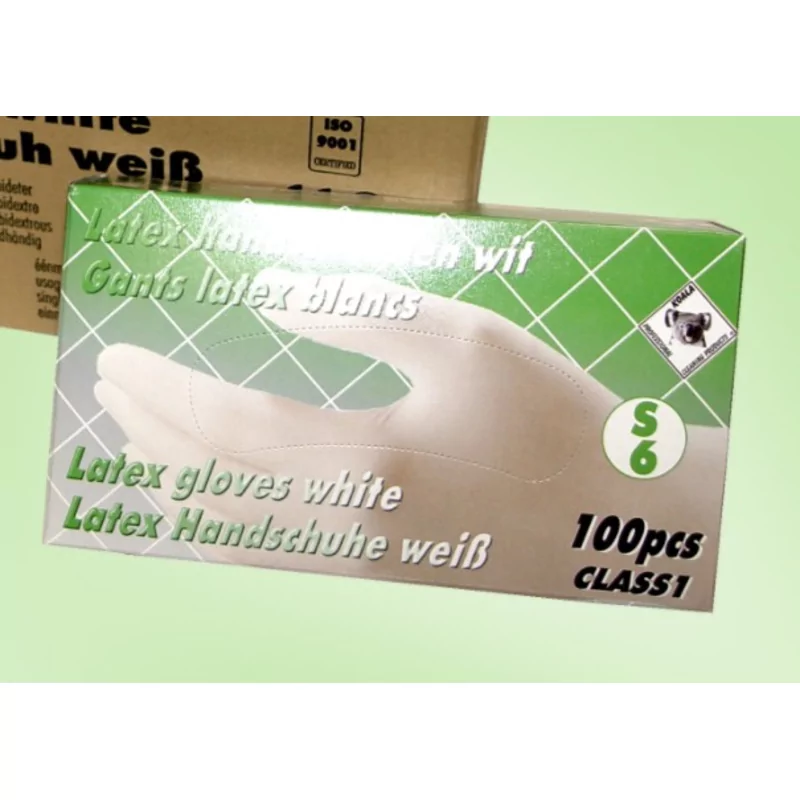 Gants jetables latex blancs m 100p