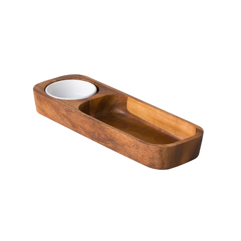 ALT: WCC3010 Tortillaschaal acacia incl. saustipje Ø 8cm