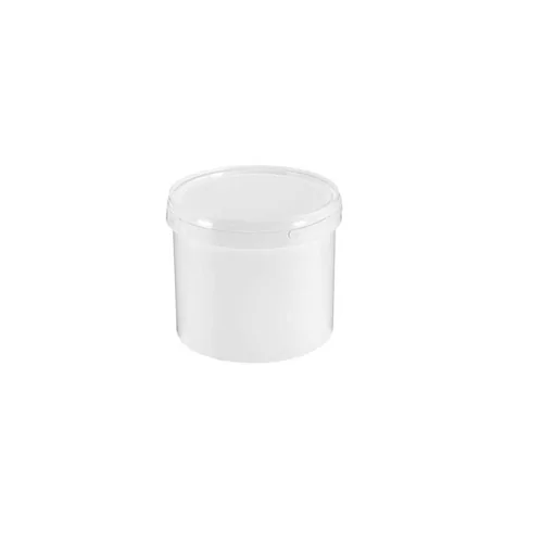 Bucket, white plastic, 10.8 l + bracket