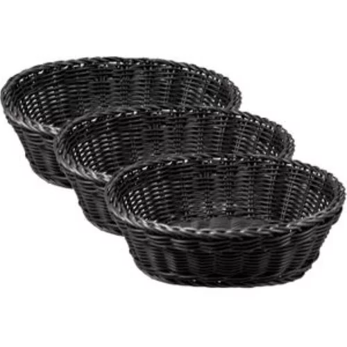 Broodmand Deluxe PP ovaal zwart D230x160xH80mm