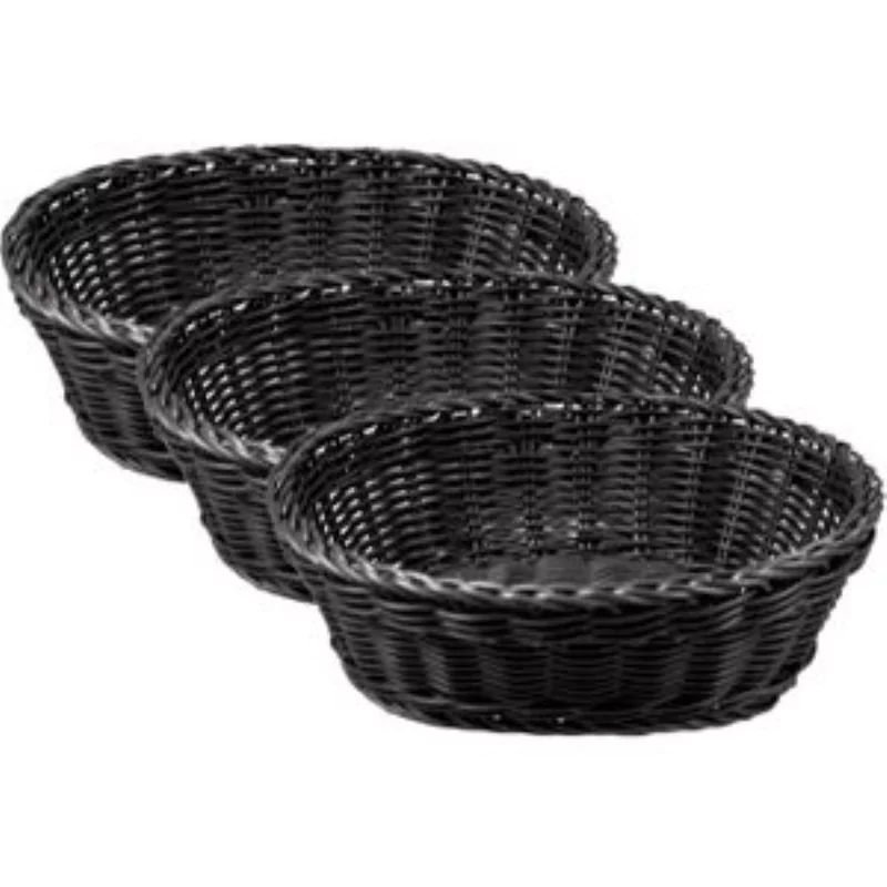 Corbeille à pain PP ovale noire luxe Ø230x160xH80mm