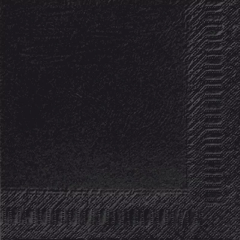 Serviettes noir 40x40 2pl.10x125p