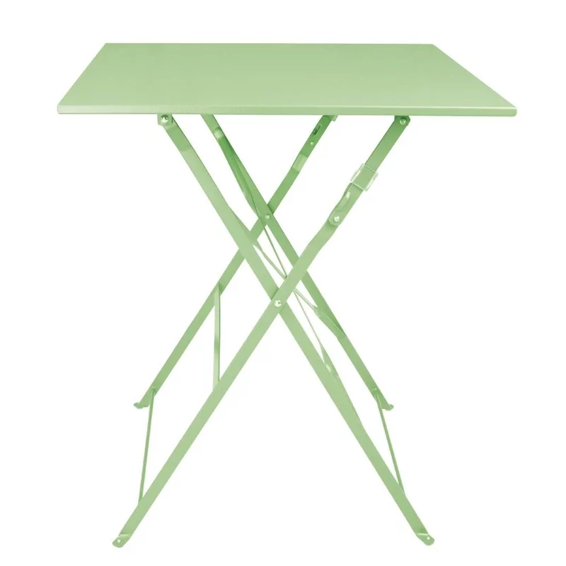 Table de terrasse carrÃ©e pliante en acier Bolero vert clair 600 mm