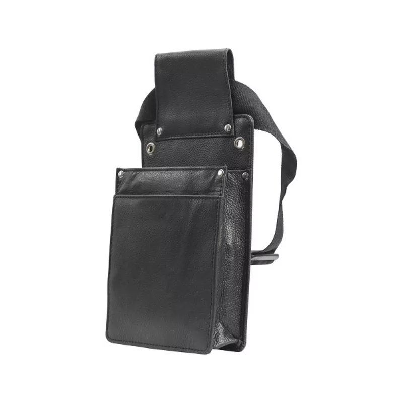 Etui en cuir noir  2 compartiments + ceinture