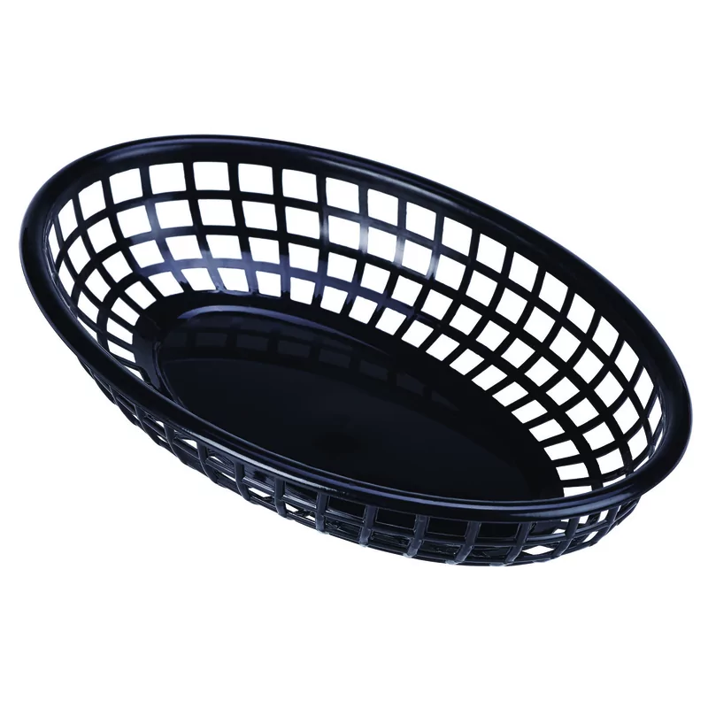 Food basket oval black 23,5 x 15,5 x 4,7 cm