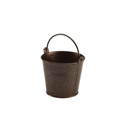 Galv. steel hammered serving bucket copper 10 cm