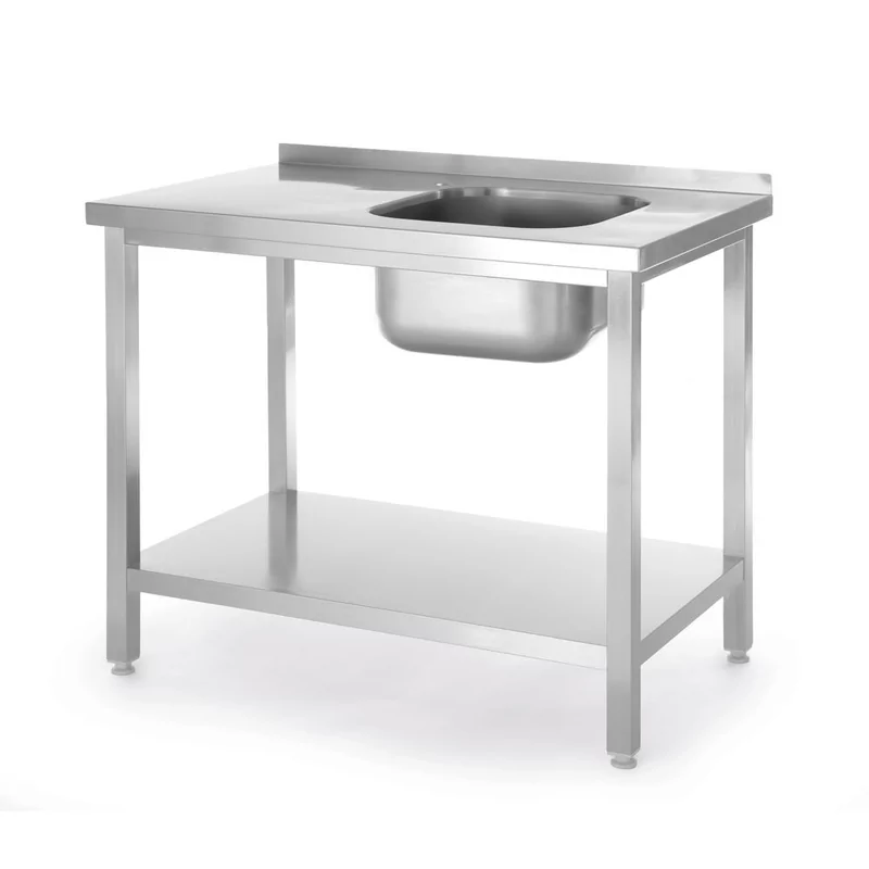 Sink table with shelf, bolted