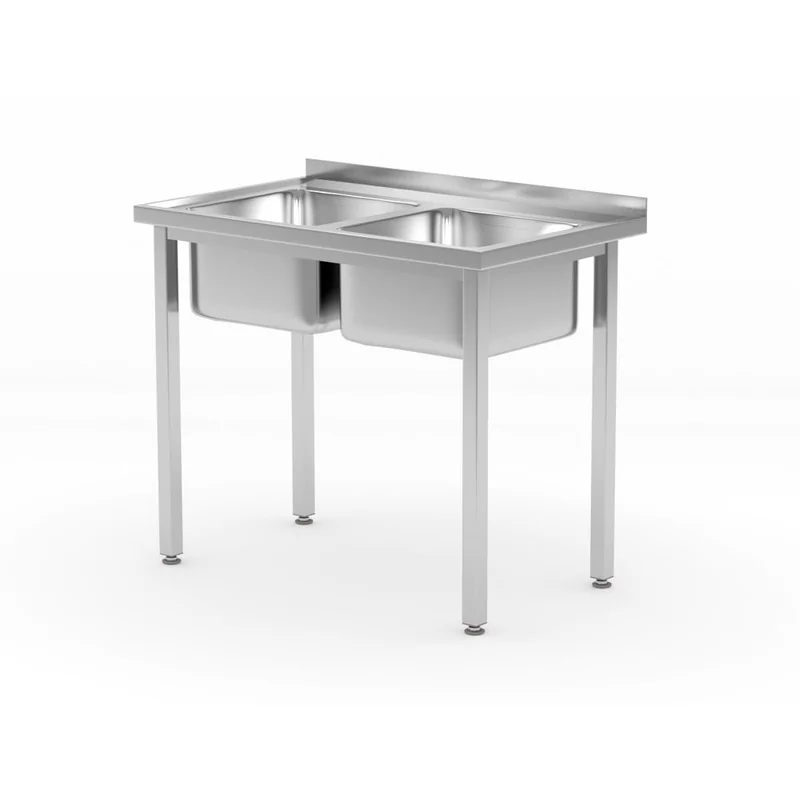 Tafel met 2 spoelbakken – met bouten