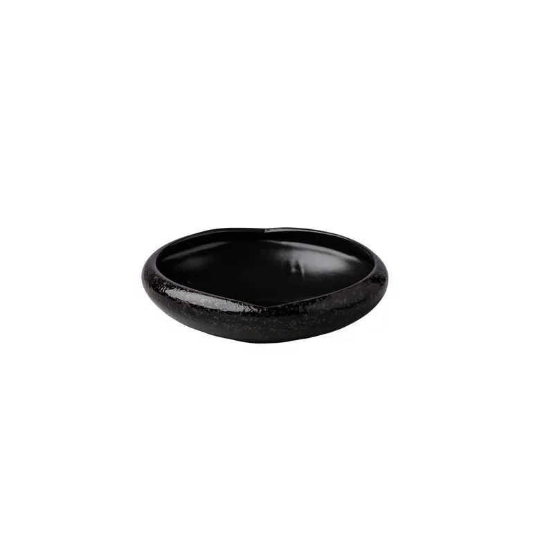 Side bowl black satin/stone 17 x 4,6 cm