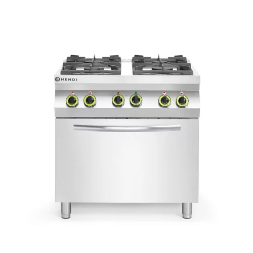 Gas cooker 4-burner with convection oven GN 1/1
