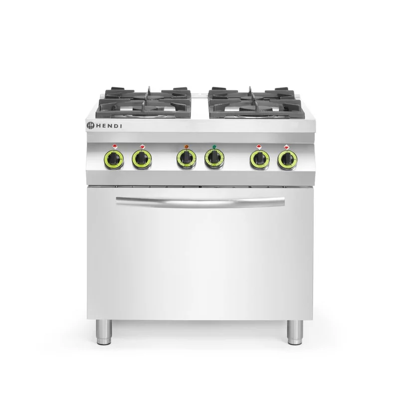 Gasfornuis 4-pits met convectieoven GN 1/1