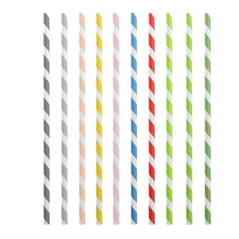 Pailles en pap. 0.8x23.5cm coul.div.100p