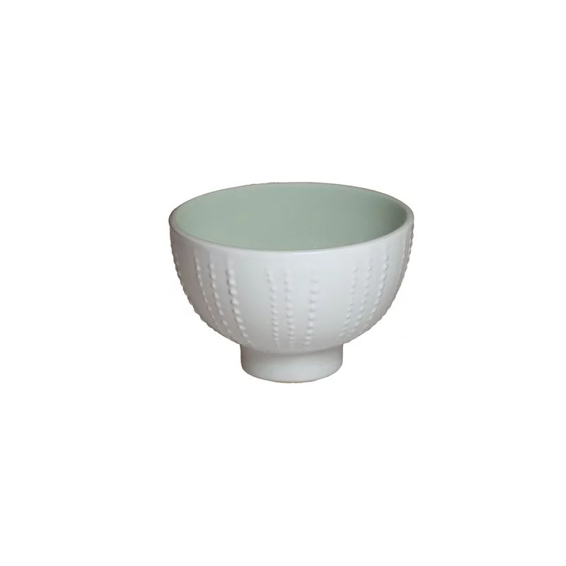 Urchin bowl on foot celadon green/white 12 x 7.7 cm 400ml