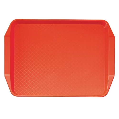 Cambro polypropyleen fastfood dienblad met handvatten rood 43x30cm