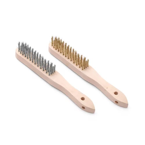 Set de brosses avec brins en laiton et en inox - 2 pièces