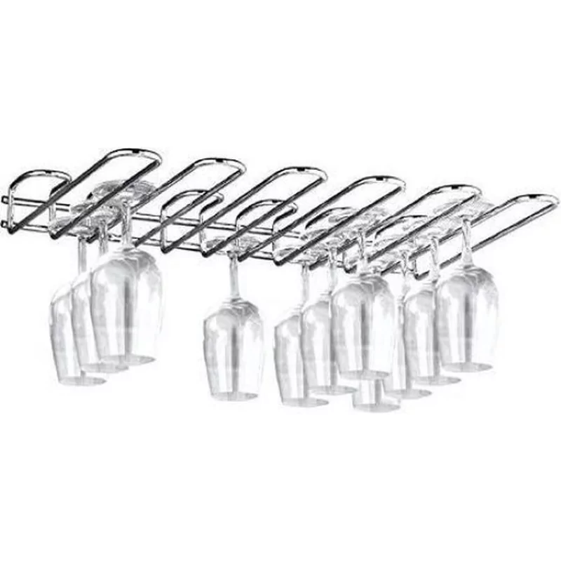 Support de paroi chromé pour suspension verres L460xB320xH50mm