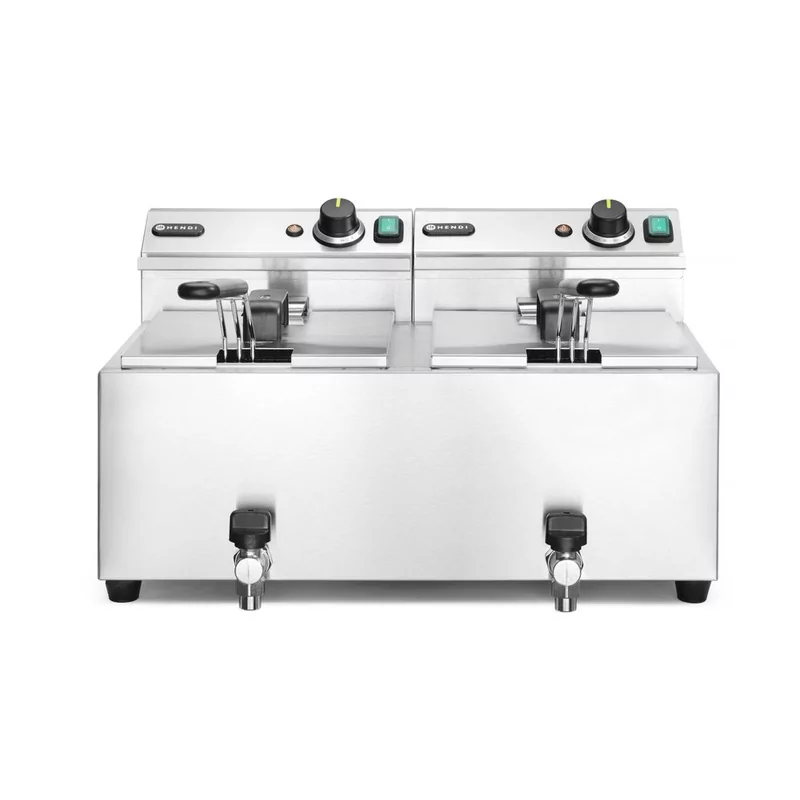 Deep fryer Profi Line with drain tap, 2 × 8 l