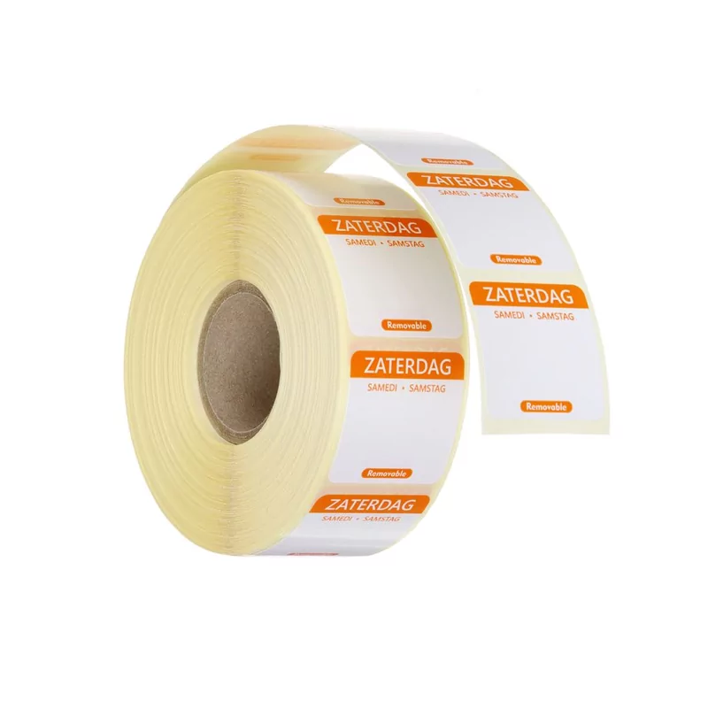 Daily food safety labels, multi-use, easy removable