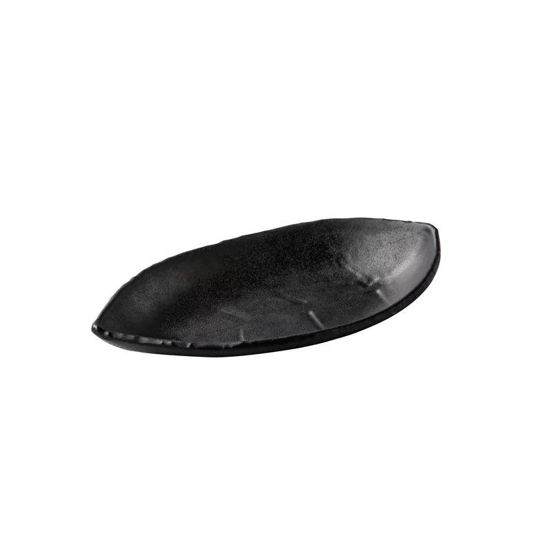 Leaf dish black 22 x 13 cm