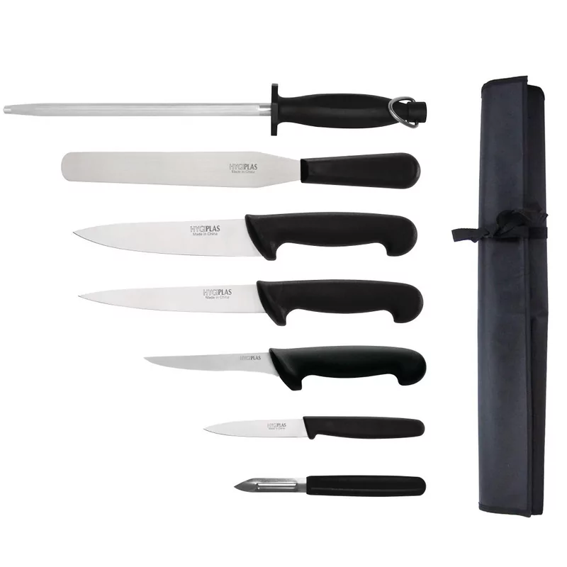 Ensemble de couteaux pour dÃ©butants avec couteau de cuisinier 200mm Hygiplas