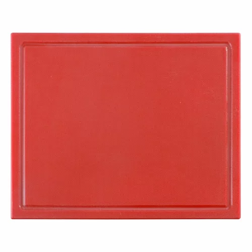 Snijplank HDPE met sapgeul rood L325xB265xH15mm