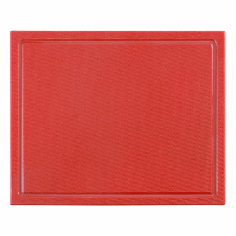 Snijplank HDPE met sapgeul rood L325xB265xH15mm