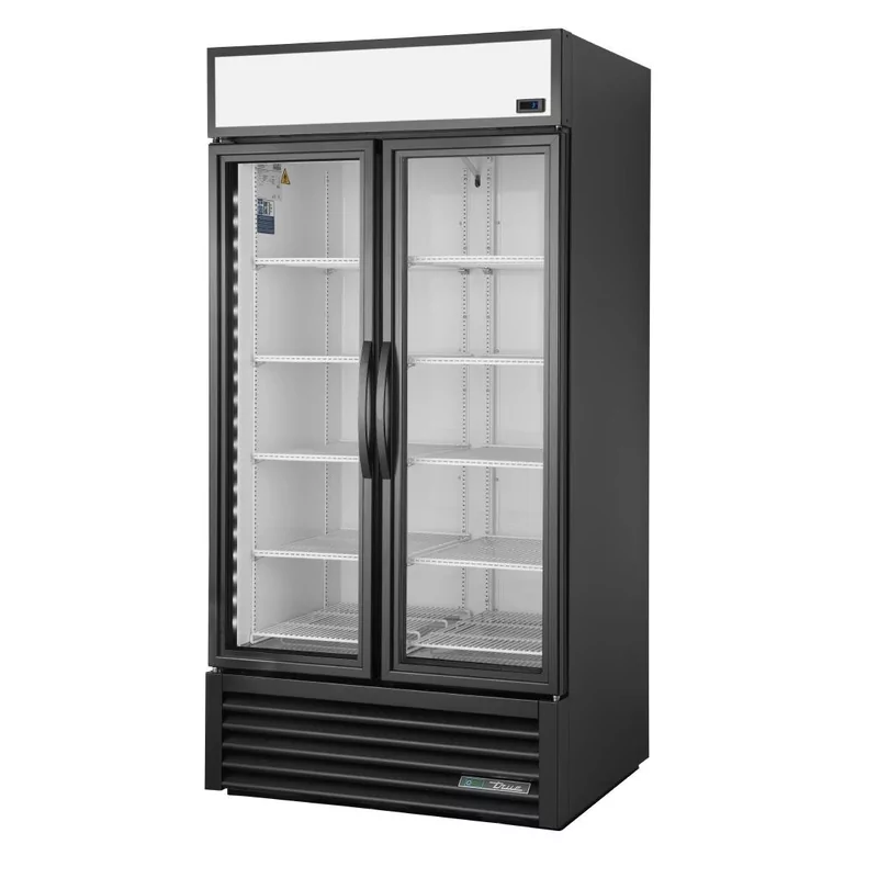 True Koeling Met 2 Glazen Deuren 991L Staand Zwart Gdm-35-Hc-Tsl01