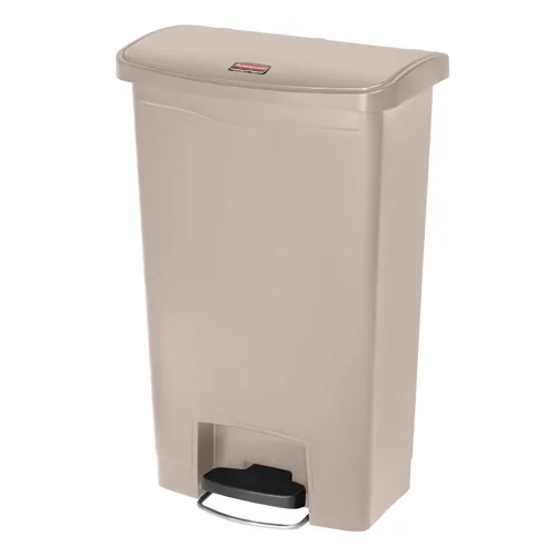 Poubelle Ã  pÃ©dale frontale Rubbermaid Slim Jim beige 50L