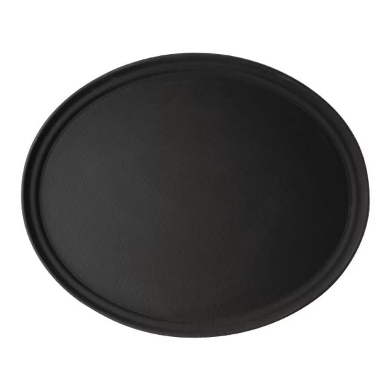 Koffieplateau Mykanos laminaat anti-slip ovaal zwart L290xB210mm