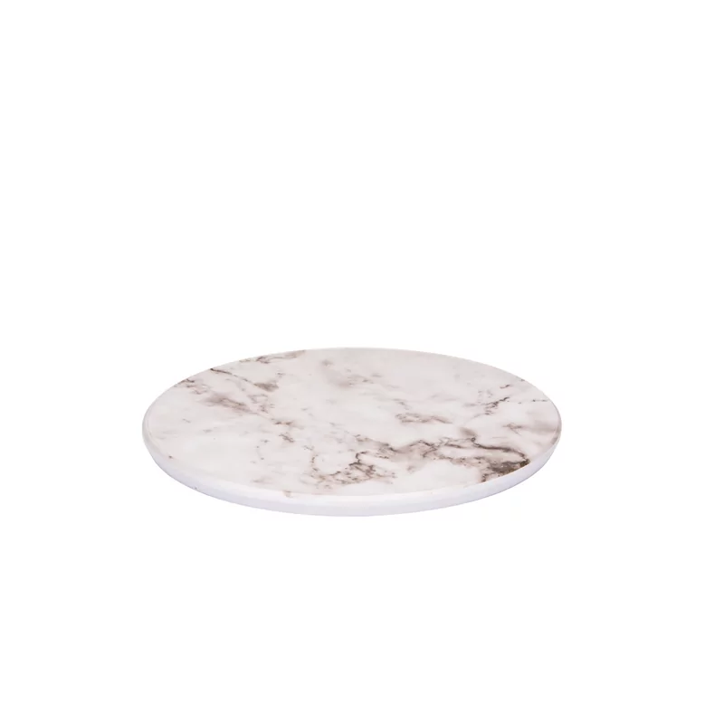 Plateau marble white round 28 cm
