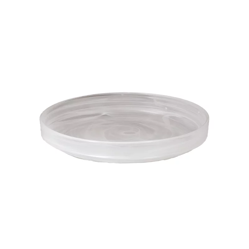 Bord opst. rand stapelbaar white swirl 20,5 cm