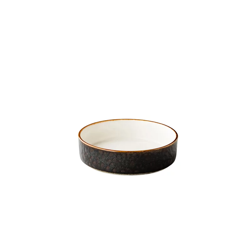 Jersey plate deep raised edge stackable brown 18cm