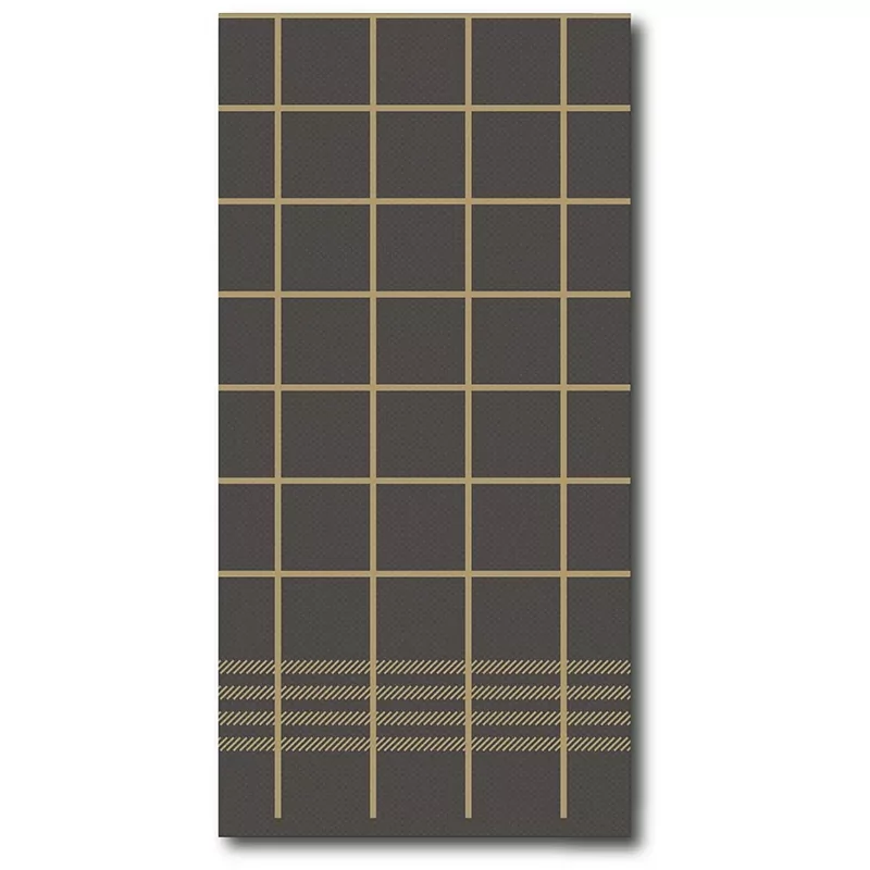 Serviettes noires/or carré 1200p
